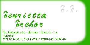 henrietta hrehor business card